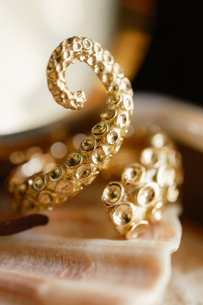The Kraken Gold Adjustable Tentacle Ring