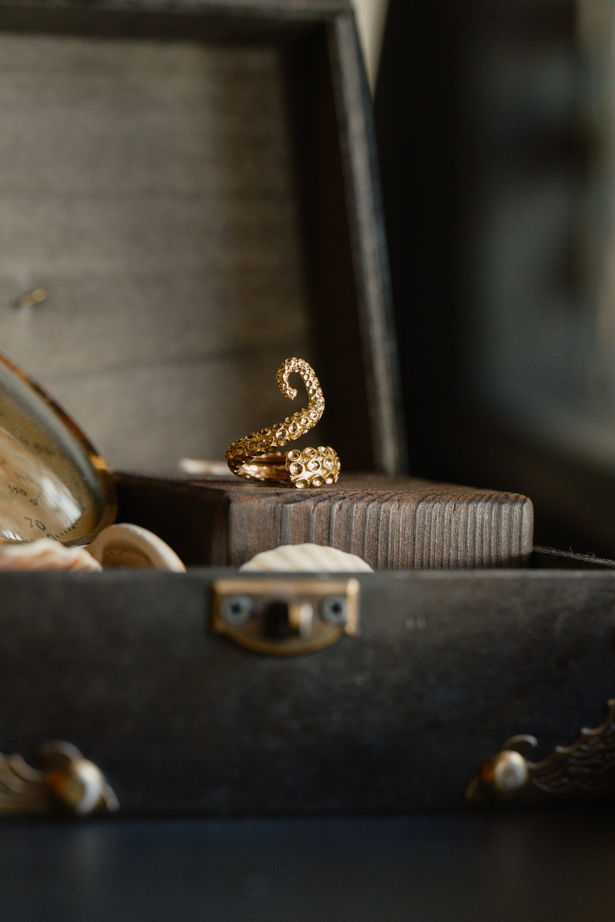 The Kraken Gold Adjustable Tentacle Ring