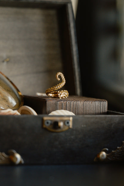 The Kraken Gold Adjustable Tentacle Ring