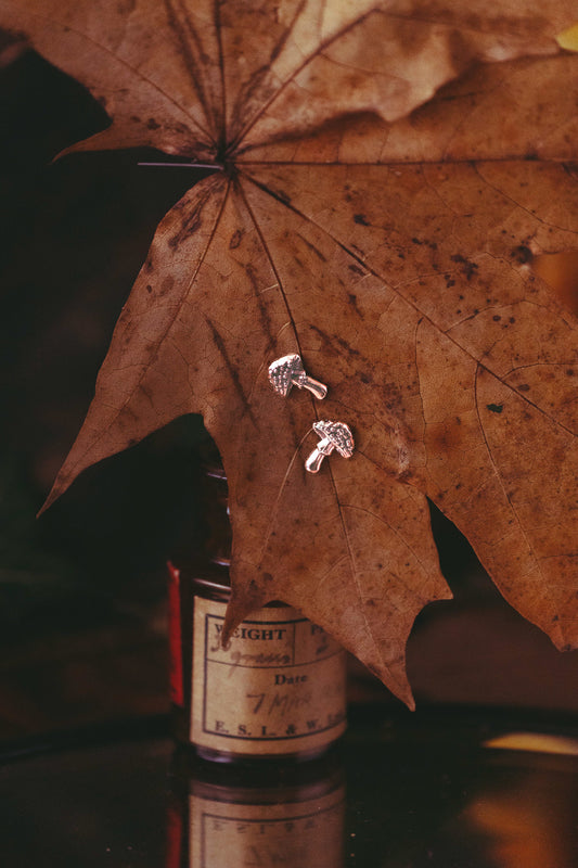 Fly Agaric Mushroom Stud Earrings