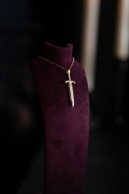 Gold Large Sword Pendant Necklace - The Watcher