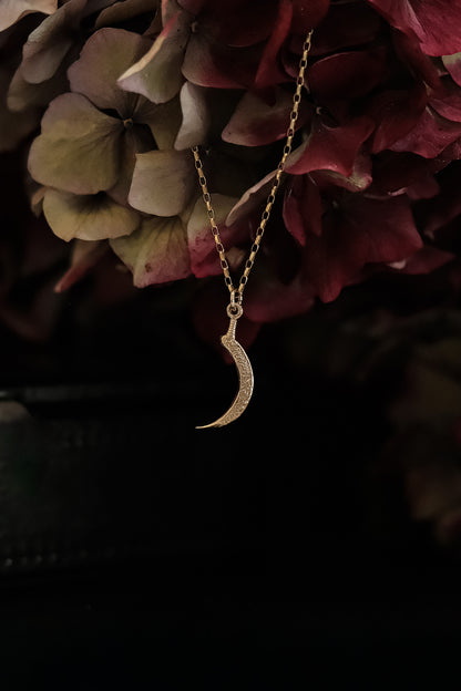 Gold Sickle of Demeter Pendant Necklace