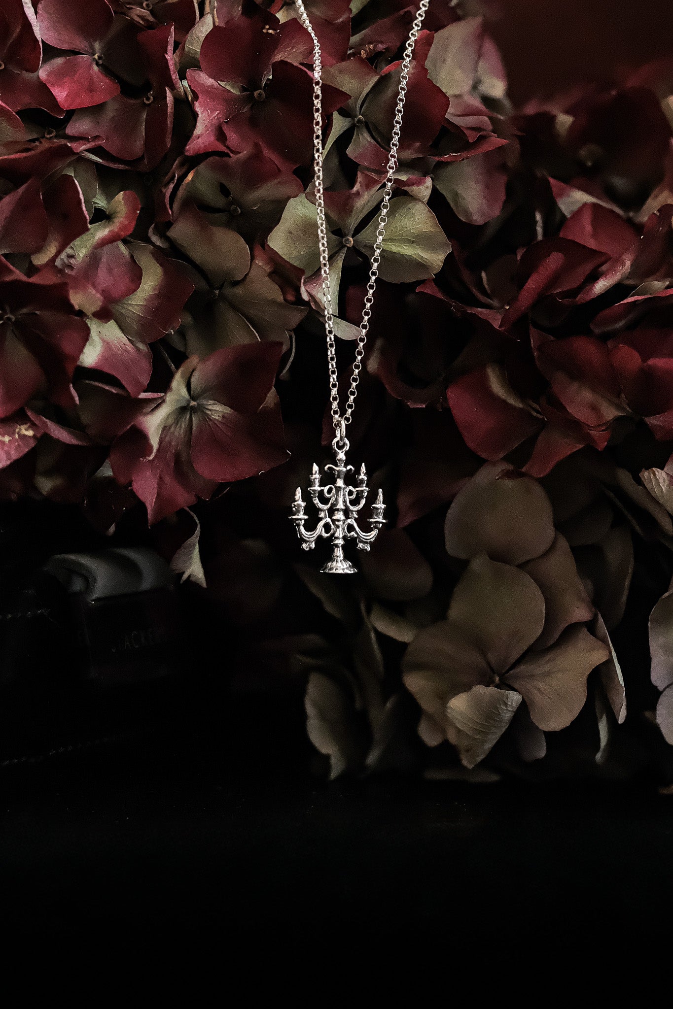 Silver Candelabra Pendant Necklace