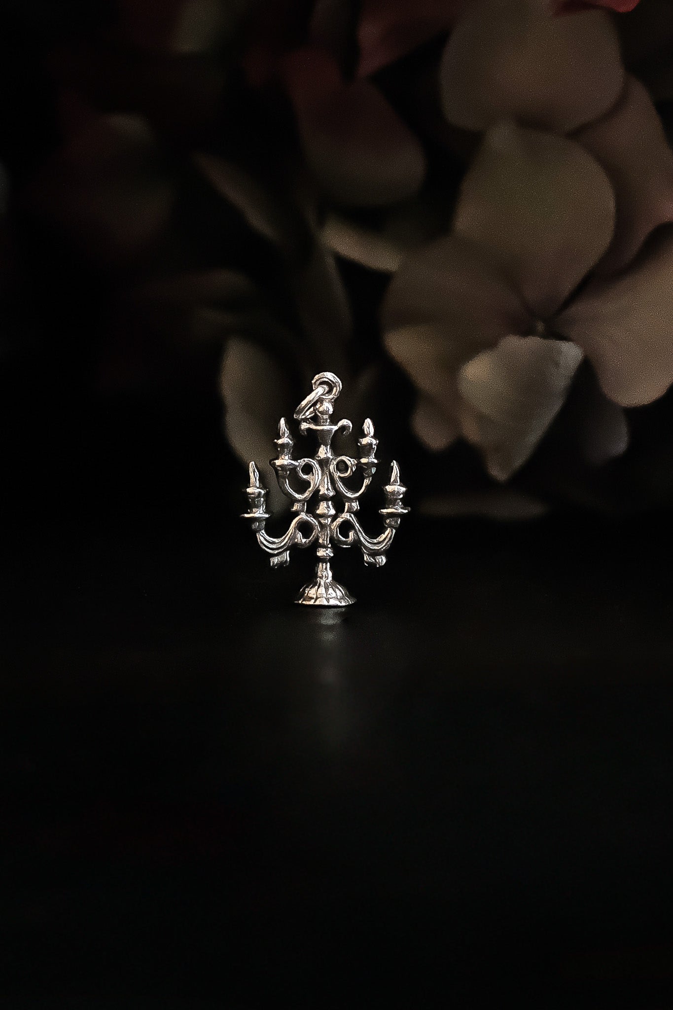 Silver Candelabra Pendant Necklace