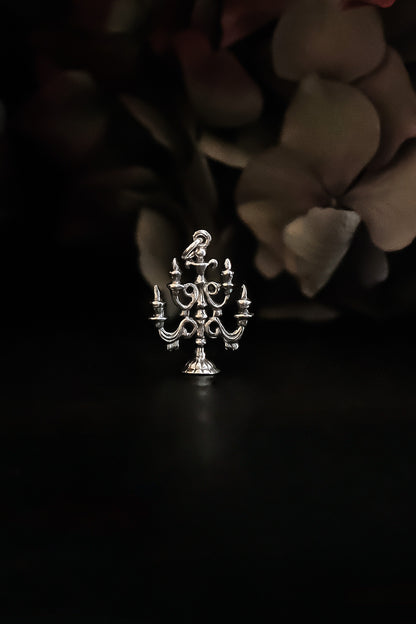 Silver Candelabra Pendant Necklace