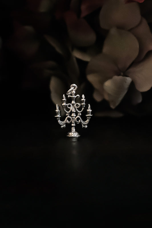 Silver Candelabra Pendant Necklace