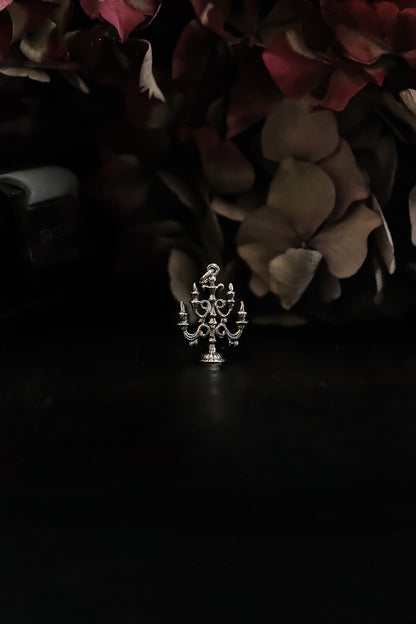 Silver Candelabra Pendant Necklace