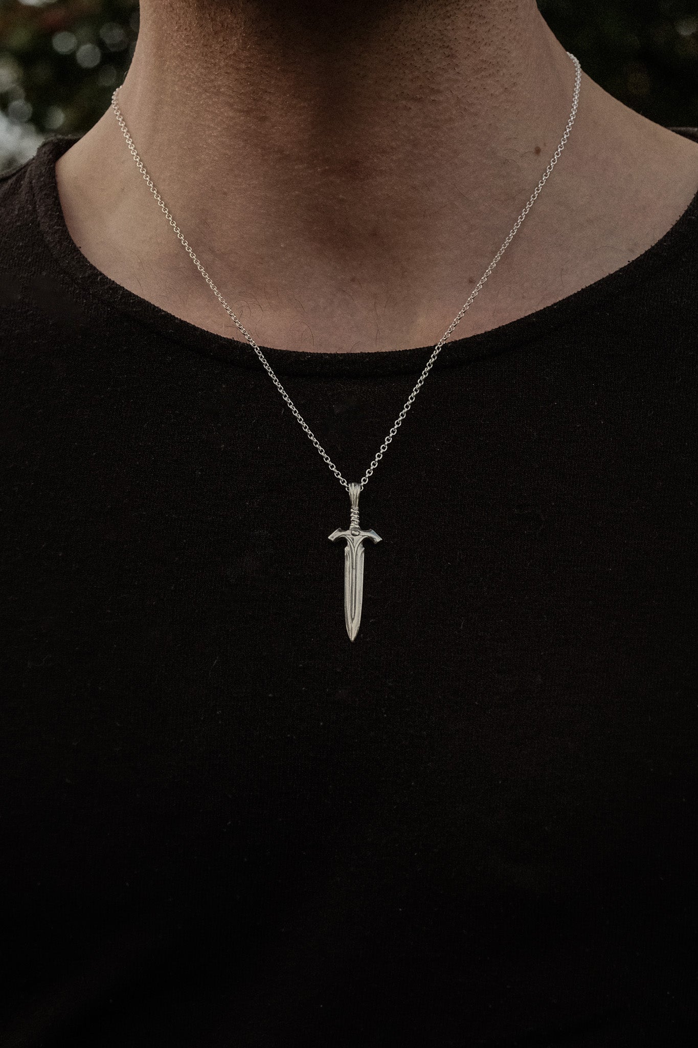 The Watcher - Large Sword Pendant Necklace