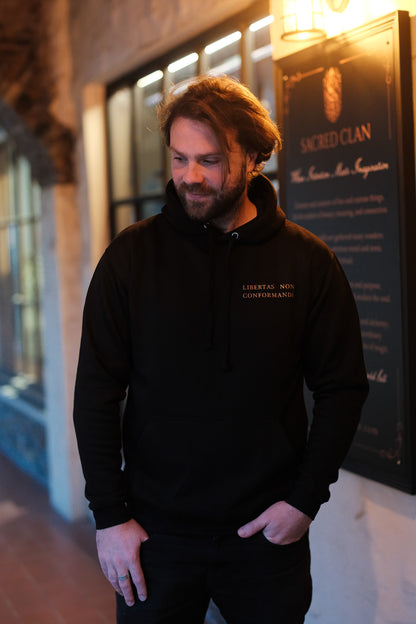 Sacred Clan “Libertas Non Conformandi” Unisex Black Hoodie