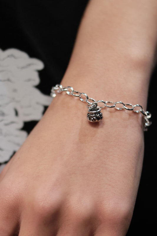 Sterling Silver Cauldron Charm Bracelet