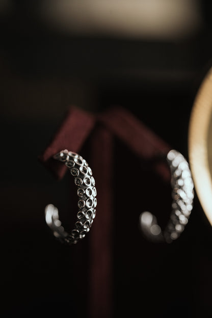Sterling Silver kraken hoops product photo 