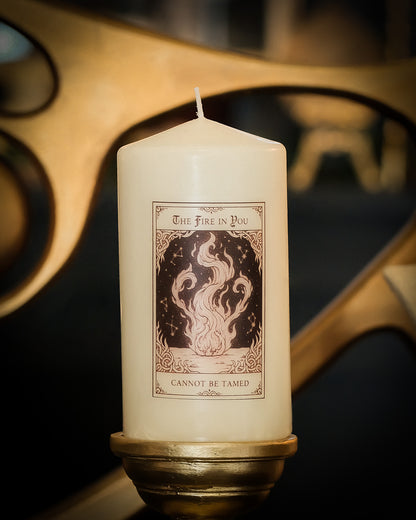 The Fire in you Cannot be Tamed - Tarot Inspired Pillar Candle