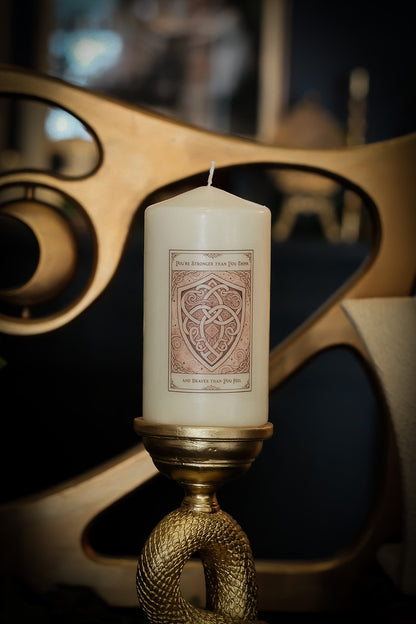 You're Stronger than you think, and Braver than you feel - Tarot Inspired Pillar Candle